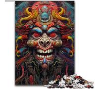 Puzzle 1000 pièces Masques de démons en Bois, idée Cadeau déco Maison Unique 50x75cm pour Adolescents et familles, décoration DIY Parfaite et défi cérébral