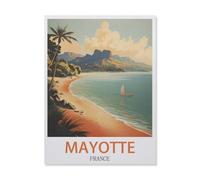 Puzzle 1000 Pièces，Mayotte France，pour Adultes Adolescents Scies Sauteuses 1000 Pièces Idéal pour La Relaxation Méditation Passe-Temps Cadeau d'anniversaire（38x26cm）-GL61