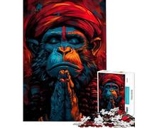 Puzzle 1000 pièces Méditation d'Hanuman Stimule Le Cerveau Décoration intérieure Jouet Anti-Stress Convient aux 14 Ans et Plus (38x52cm)