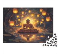Puzzle 1000 pièces Méditation Zen Lanternes pour Adultes Papier de qualité Décoration Murale Puzzle méditation Cadeau détente 70x50cm/1000pcs