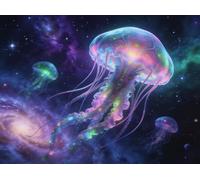 Puzzle 1000 Pieces Méduse nébuleuse, Puzzle pour Adultes 1000 Pièces 75x50cm, Encastrement Parfait, Tri Facile Lettres au Dos, sans Poussière, Cadeau Anti-Stress pour Femmes et Hommes