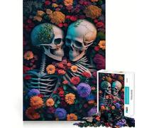 Puzzle 1000 pièces Mer de Fleurs squelettes pour Adolescents Amélioration de la mémoire Détente et Amusement garantis Pièce de Collection aux découpes nettes 50x75cm