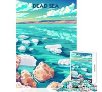 Puzzle 1000 pièces Mer Morte sereine Décoration intérieure Jouet Cadeau de Père Noël Secret Jeu éducatif Interaction parentenfant Dimensions 38x52cm