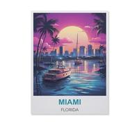 Puzzle 1000 Pièces,Miami Floride,Puzzle 1000 Pieces Jeu De Famille Amusant pour Enfants Adultes(75x50cm)-D36