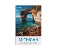 Puzzle 1000 pièces Michigan, l'État des Grands Lacs. Puzzle en Papier de 1000 pièces, Jouet éducatif pour Adultes et Enfants, Jeu de détente Familial, 38 x 26 cm.