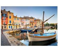 Puzzle 1000 Pieces Miroir aux Oiseaux, martigues - Port et Bateaux, Provence - Colle Fix Incluse - Set Puzzle Classique Adulte + Carte