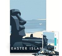Puzzle 1000 pièces Moai de l'île de Pâques,découpe précise,Jeu d'art et de développement cognitif,Loisir Amusant,Cadeau apaisant de Noël (50x75cm)