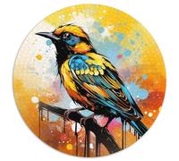 Puzzle 1000 pièces Moineau Jaune 1000 pièces Puzzle Rond pour Adultes Idéal pour Les Adolescents et Les collectionneurs, Décoration d'intérieur et Cadeau de Voyage 1000 pièces (67,5x67,5cm)