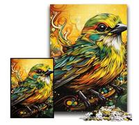 Puzzle 1000 pièces Moineau Vert en Carton pour Adultes 26x38cm pour décoration intérieure, entraînement cérébral et Cadeaux de Noël