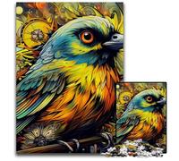 Puzzle 1000 pièces Moineau Vert pour Adultes, détente et défi, décoration d'intérieur colorée, pour Les Amis 26x38cm / 10,23x14,96 Pouces