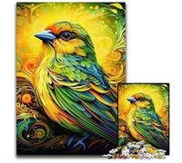 Puzzle 1000 pièces Moineau Vert pour Adultes, détente et défi, décoration d'intérieur colorée, pour Les Amis 26x38cm / 10,23x14,96 Pouces