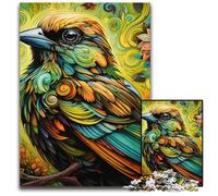 Puzzle 1000 pièces Moineau Vert Puzzles pour Adultes Idéal pour Les Amoureux, Cadeau Parfait pour Noël, Nouvel an, Saint-Valentin 50x75cm / 19,68x29,52 Pouces