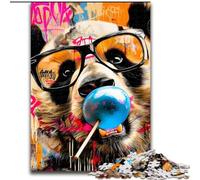 Puzzle 1000 pièces Mona Lisa Graffiti pour Adultes 26x38cm, Jeu de décoration Stimulant pour Le Cerveau, Jouet interactif Familial