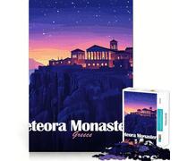 Puzzle 1000 pièces Monastères des Météores,Grèce,Paysage Nocturne,Découpe précise,Jeu d'art et de développement cognitif,Loisirs,Amusant,Cadeau apaisant pour Noël (38x52cm)