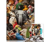 Puzzle 1000 pièces Monde Animal Puzzle 1000 pièces pour Ados et Adultes avec Affiche et fiche de Questions-réponses Assorties à partir de 14 Ans (50x75cm)