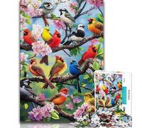 Puzzle 1000 pièces Monde des Fleurs et des Oiseaux pour Adultes et Adolescents, Jouets addictifs pour la décoration de la Maison, défi d'intelligence cérébrale, 38x26cm