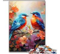 Puzzle 1000 pièces Monde des Fleurs et des Oiseaux Puzzle en Bois pour Adultes Taille 50x75cm Un Casse-tête Stimulant pour Les Adolescents, Une soirée de Jeux en Famille Amusante