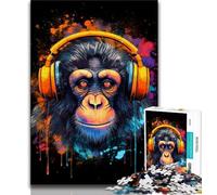 Puzzle 1000 pièces Monkey DJ Music pour Adultes idéal comme Cadeau pour Toute la Famille Convient aux Personnes de 14 Ans et Plus (26x38cm)