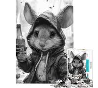 Puzzle 1000 pièces Monsieur Rat Idéal pour Un Anniversaire ou Noël Décoration Parfaite Jeu de Construction à Faire soi-même Convient aux Enfants de 14 Ans et Plus (50x75cm)