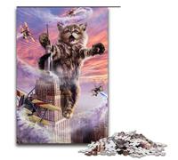 Puzzle 1000 pièces Monster Cat Empire State Puzzle en Bois pour Enfants Interaction Parent-Enfant 1000 pièces