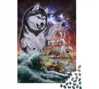 Puzzle 1000 pièces Monster Titan Husky Kraken pour Adultes et Puzzle en Bois pour Les Amateurs de Puzzles 1000 pièces (75 x 50 cm)