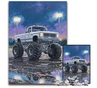 Puzzle 1000 pièces Monster Truck psychédélique en Carton pour Les 14 Ans et Plus Défi éducatif, activités Amusantes à la Maison, Cadeaux d'anniversaire, Cadeaux de Voyage, 26x38cm