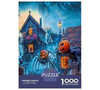 Puzzle 1000 Pièces Monsters and Pumpkins on Halloween Puzzle Adulte, Casse-tête, Découpe De Précision, Cadeau Unique pour Anniversaire Et Noël 38x26cm/1000pcs