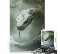 Puzzle 1000 pièces Monstre Cobra Blanc pour Adultes Mémoire aiguisée, Évasion sereine, Bords Nets, (38x26cm)