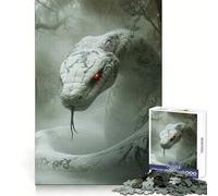 Puzzle 1000 pièces Monstre Cobra Blanc pour Adultes Mémoire aiguisée, Évasion sereine, Bords Nets, (50x75cm)