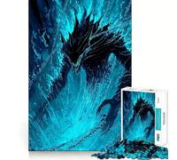 Puzzle 1000 pièces Monstre enchaîné dans des Flammes Bleues Bords impeccables Casse-tête Amusant Cadeau détente Jeu Cadeau d'anniversaire Artistique (50x75cm)