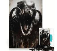 Puzzle 1000 pièces Monstre Noir,découpe précise,défi Intelligent et Amusant,Divertissement et décoration de Noël (38x26cm)