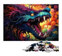 Puzzle 1000 pièces Monstres fantastiques colorés pour Adultes Puzzle en Bois Superbes Cadeaux pour Noël (75 x 50 cm)