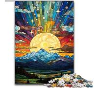 Puzzle 1000 pièces Mont Fuji coloré, Japon, en Bois, idée Cadeau pour Les fêtes, Illustration Humoristique, Illustration détaillée 50x75cm. Un pour Noël ou Un Anniversaire.