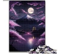 Puzzle 1000 pièces Mont Fuji en Carton, avec Jeu interactif Familial, pour Les 14 Ans et Plus, 1000 pièces(26x38cm)