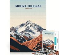 Puzzle 1000 pièces Mont Toubkal Maroc Paysage Art Ajustement serré Jeu Concentration Entraînement Amusant Détente Cadeau de Noël Loisirs (50x75cm)