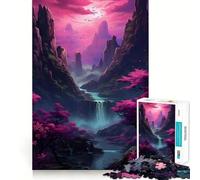 Puzzle 1000 pièces Montagne de cerisiers en Fleurs Découpe précise Jeu d'adresse mentale Jeu Facile Cadeau Artistique de Noël (38x52cm)