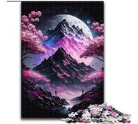 Puzzle 1000 pièces Montagne de Fleurs de Cerisier pour Adultes et Adolescents, Jeux éducatifs Classiques, Belle décoration (26x38cm)