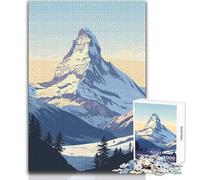 Puzzle 1000 pièces Montagne du Cervin - Jeu éducatif d'analyse et de logique pour Un Père Noël Secret - Dimensions : 38x52cm