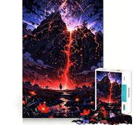 Puzzle 1000 pièces Montagne volcanique Rivière de Lave Jeu de réflexion Solide Pièces Qui ne bougent Pas Passe-Temps agréable pour Les Longs Week-Ends (38x26cm)
