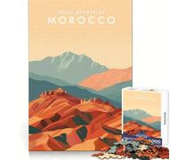 Puzzle 1000 pièces Montagnes de l'Atlas Maroc pour Adolescents Améliore la mémoire Évasion paisible Découpe de précision Cadeau attentionné (50x75cm)