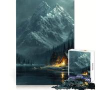 Puzzle 1000 pièces Montagnes Nordiques Nocturnes pour Adultes Jeu de logique et de Partage Finition Premium Cadeau élégant (38x26cm)