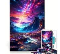 Puzzle 1000 pièces Montagnes Roses pour Adultes Jeu de logique et de réflexion Découpe précise Cadeau élégant (38x26cm)