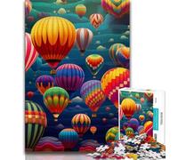 Puzzle 1000 pièces Montgolfières colorées pour Adultes et Adolescents, Aide Le Cerveau à exercer, Jouets addictifs pour cultiver la Patience, Convient aux Couples 38x52cm