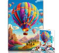 Puzzle 1000 pièces Montgolfières colorées pour Adultes et Adolescents, Difficile à compléter mais Amusant et Humoristique, décoration d'intérieur et Cadeaux Uniques 50x75cm