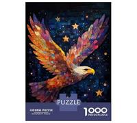 Puzzle 1000 Pièces Mosaic Eagle in Night Sky Puzzles pour Adolescents - Anti-Stress - Défi Éducatif - Cadeau d'anniversaire Unique 38x26cm/1000pcs