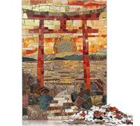 Puzzle 1000 pièces Mosaïque Torii Harmonie Art Puzzles carrés pour Adultes et Puzzles en Bois Décoration d'intérieur Puzzle Jouets 1000 pièces (75 x 50 cm)