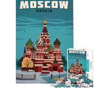 Puzzle 1000 pièces Moscou Voyage Art Russie Jeux éducatifs pour Un défi ludique et éducatif Un pour Passer Le Temps à la Maison (Dimensions 38x26cm)
