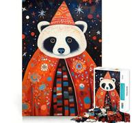 Puzzle 1000 pièces, Motif Animal Tribal Panda, découpe soignée, Jeu de réflexion, Cadeau, activité Calme pour Un Anniversaire (38x26cm)