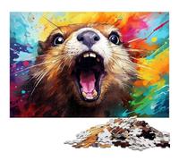 Puzzle 1000 pièces Motif écureuil coloré et Mignon pour Adultes décoration familiale 1000 pièces (38 x 26 cm)
