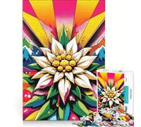Puzzle 1000 pièces Motif Edelweiss éclatant Jeu de réflexion Stimulant défi Difficile idéal en Cadeau pour Toute la Famille 38x52cm